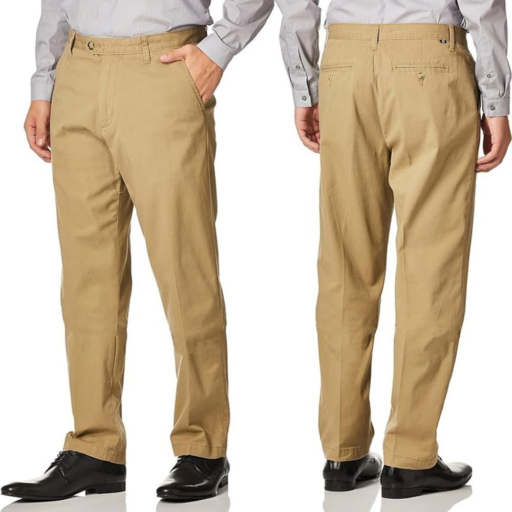 NAUTICA Men's Tuscan Tan Tailored Fit Beacon Khaki Pants - Size 33W x 31L - NWT